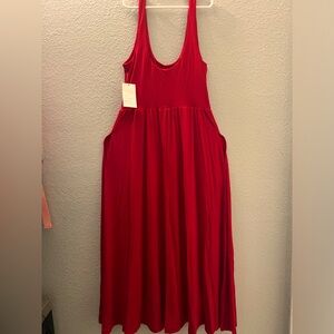 Red Sleeveless Maxi Dress
